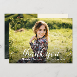 Simple Modern Graduation Photo Thank you Card