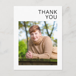 Simple Modern Graduation Photo Thank You Postcard