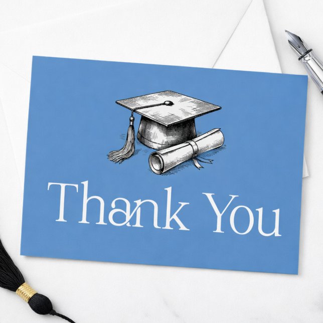 Simple Modern Graduation Thank You Invitation (Graduation Thank You Card. Add your own message. Easy to use. Perfect for a graduate. )