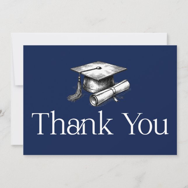 Simple Modern Graduation Thank You Invitation (Front)