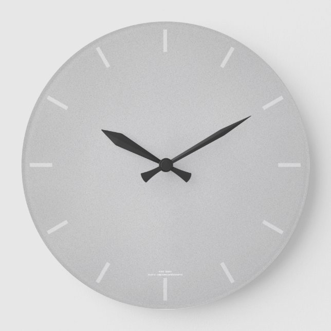 Simple Modern Grainy Grey Large Clock (Front)