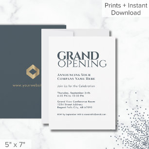 Simple Modern Grand Opening Invitation Gray