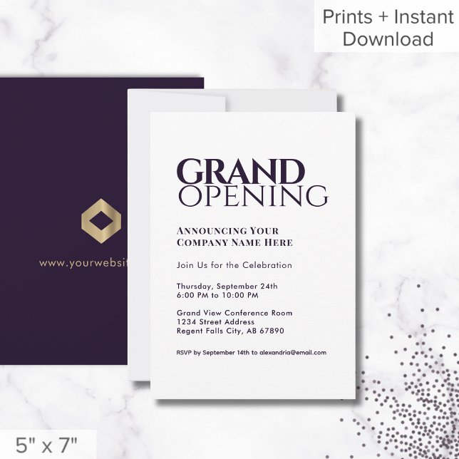 Simple Modern Grand Opening Invitation Purple (Creator Uploaded)