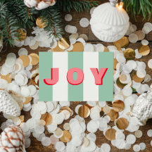 Simple Modern Green and White Joy Christmas