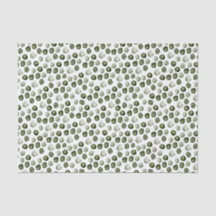Simple Modern Green Dots Watercolor Christmas Tissue Paper