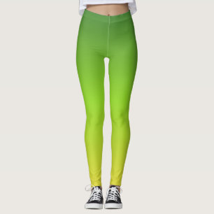 Simple Modern Green Yellow Gradient Leggings