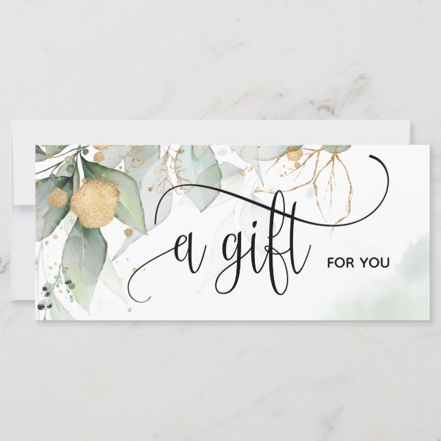 Simple Modern Greenery Gift Certificate Gift Card (Front)