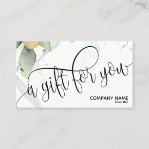 Simple Modern greenery Gift Certificate Gift Card