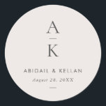 Simple Modern Grey Monogram Mix Match Wedding Classic Round Sticker<br><div class="desc">Simple Modern Grey Monogram Mix Match Wedding Classic Round Sticker features modern type pairings in soft,  modern earth tones.</div>