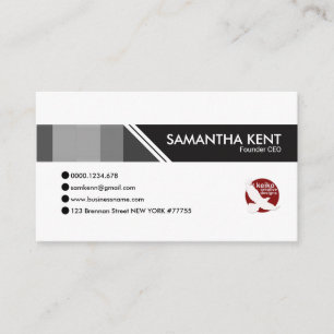 Simple Modern Grey Tab CEO Founder Business Card