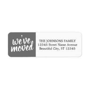Simple Modern Grey We've Moved Return Address Label
