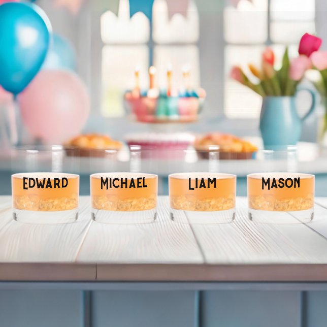 Simple Modern Groomsmen Personalised name Gift Whiskey Glass (Insitu (Baby Shower))