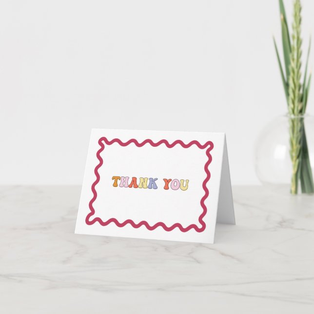 Simple Modern Groovy Thank You Card (Front)