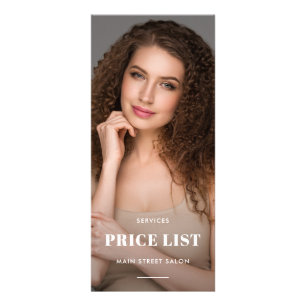 Simple Modern Hair Salon Photo Price List Rack Card