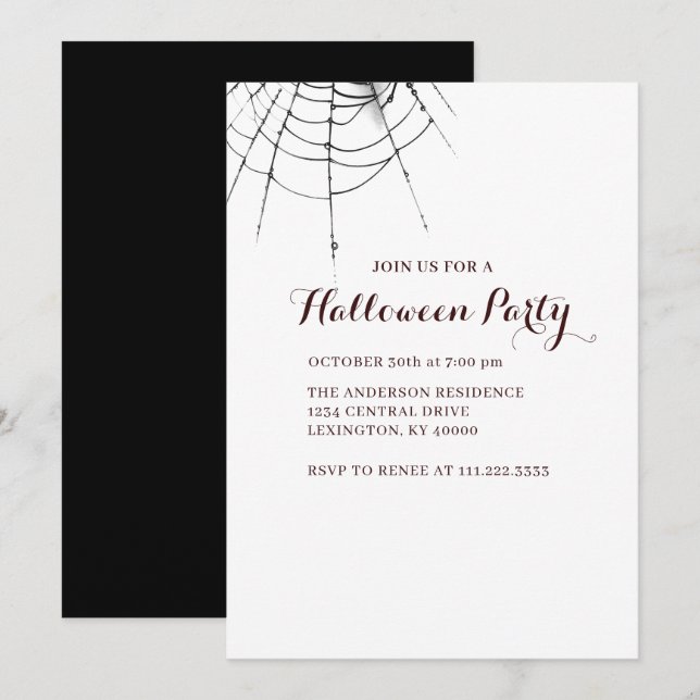 Simple Modern Halloween Party Invitation (Front/Back)