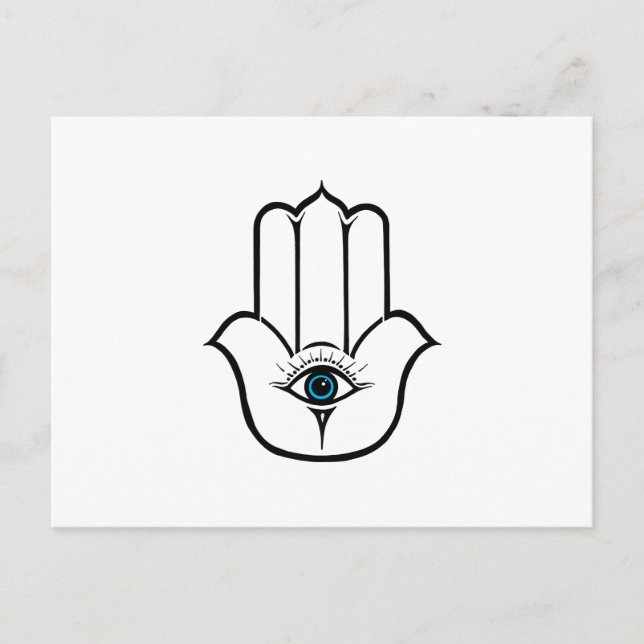 Simple Modern Hamsa Hand of Fatima Postcard (Front)