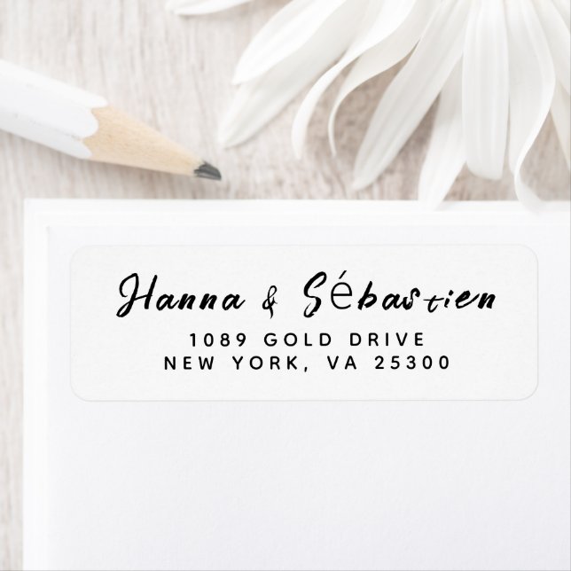 Simple Modern Hand Sketched Script Return Address Label (Insitu)