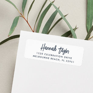 Simple Modern Hand Sketched Script Return Address Label