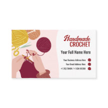 Simple Modern Handmade Crocheting Business Card