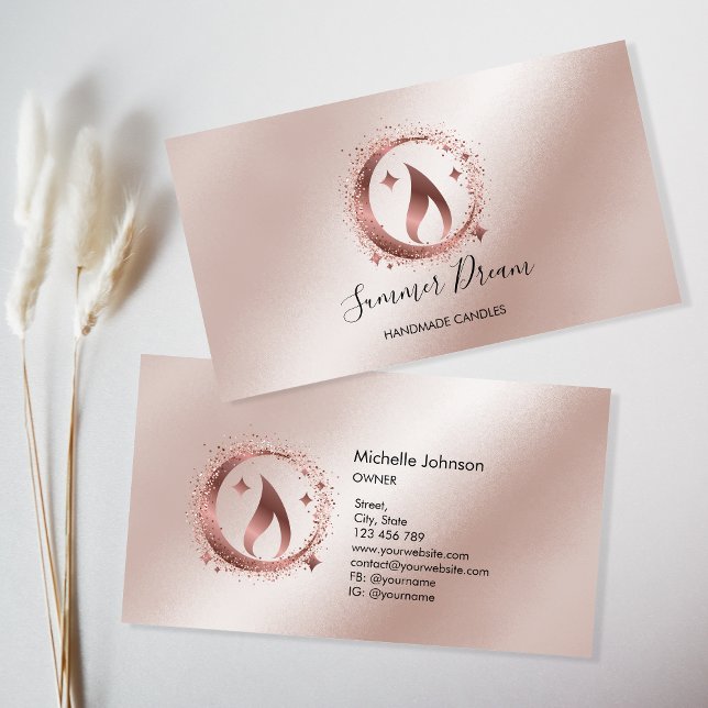 Simple Modern Handmade Honey Candle  Business Card (Creator Uploaded)