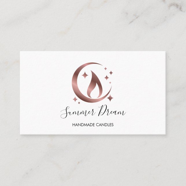 Simple Modern Handmade Honey Candle  Business Card (Front)