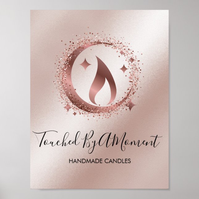 Simple Modern Handmade Honey Candle  Business Card Poster (Front)