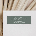 Simple Modern Handwritten Family Green Return Address Label<br><div class="desc">Simple and modern return address label features a trendy handwriting font. It`s perfect for many occasions such as holiday,  weddings and more.</div>