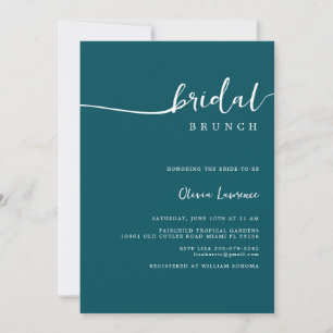 Simple Modern Handwritten Script Bridal Brunch  Invitation