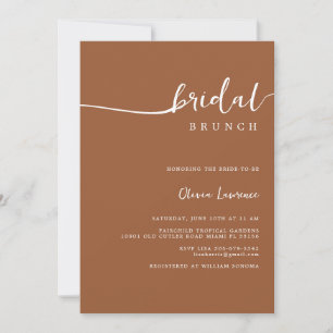 Simple Modern Handwritten Script Bridal Brunch Invitation