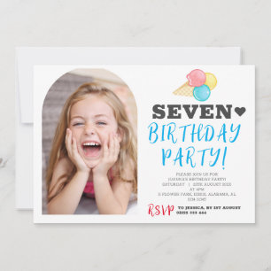 Simple Modern happy birthday heart invitation
