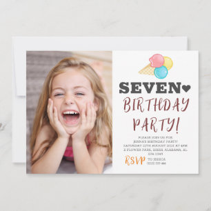 Simple Modern happy birthday heart invitation