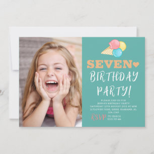 Simple Modern happy birthday heart invitation