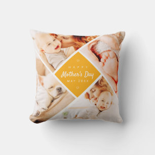 Simple Modern Happy Mother's Day Custom Photo Cushion