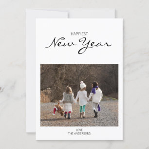 Simple Modern Happy New Year Photo Card