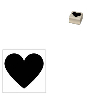 Simple Modern Heart Custom With Love Rubber Stamp