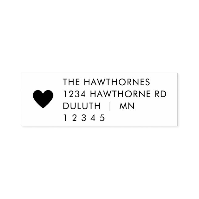 Simple Modern Heart Return Address  Self-inking Stamp (Design)