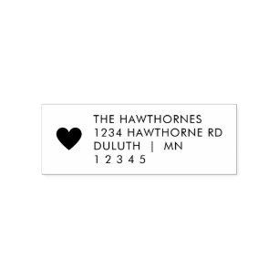 Simple Modern Heart Return Address Self-inking Stamp
