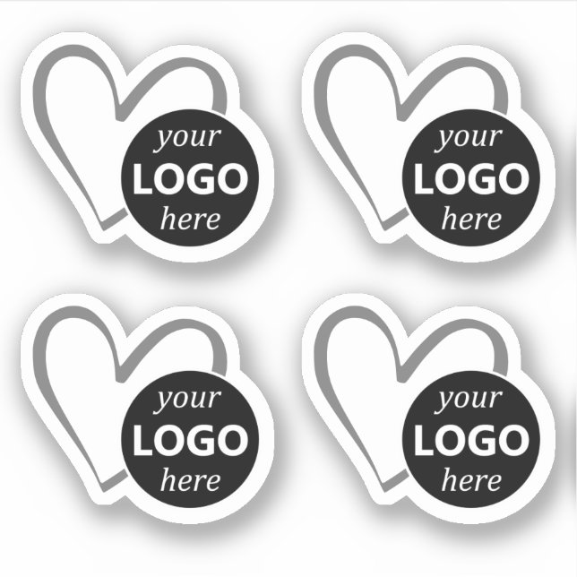 Simple Modern Heart Shaped Logo Picture Template  (Front)