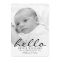 Simple Modern Hello Baby Birth Photo Announcement