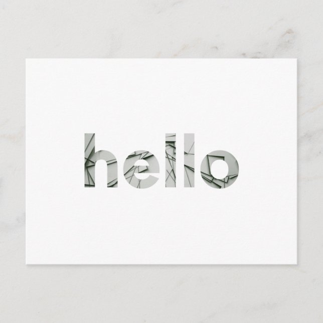 Simple Modern Hello Greeting Postcard (Front)