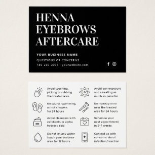 Simple Modern Henna Brows Aftercare Card Advice