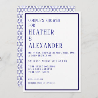 Simple Modern Hexagon Geometric Couples Shower  Invitation