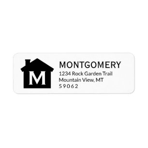 Simple Modern Home Elegant Monogram Return Address Label