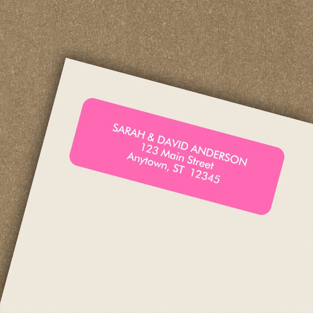 Simple Modern Hot Pink Return Address Label (Creator Uploaded)