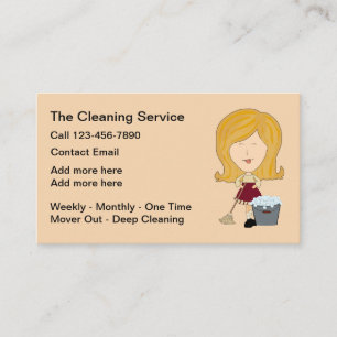 Simple Modern House Cleaning Services Business Card