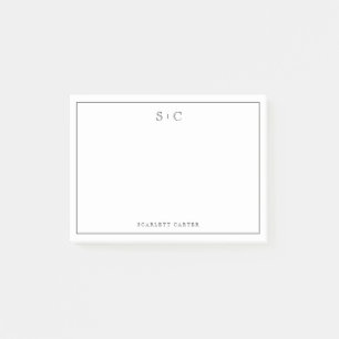 Simple Modern Initials Border Stationery Post-it Notes