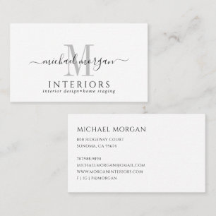 Simple Modern Interior Designer Script Business Card