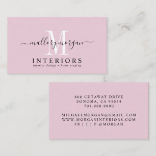 Simple Modern Interior Designer Script Business Card