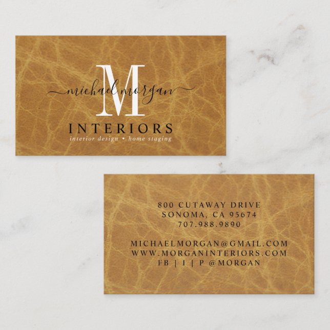 Simple Modern Interior Designer Script Business  Card (Front/Back)