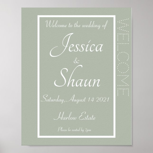 Simple Modern Invitation Sage Poster (Front)